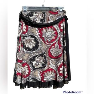 Wrapper Size M Mini Skirt Slip On Stretch Scarf Belt Floral